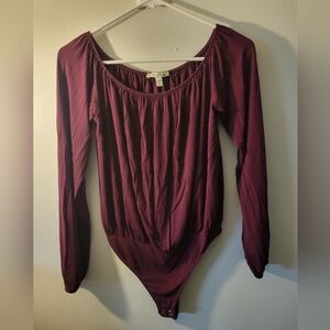Express Plum Long Sleeve Bodysuit